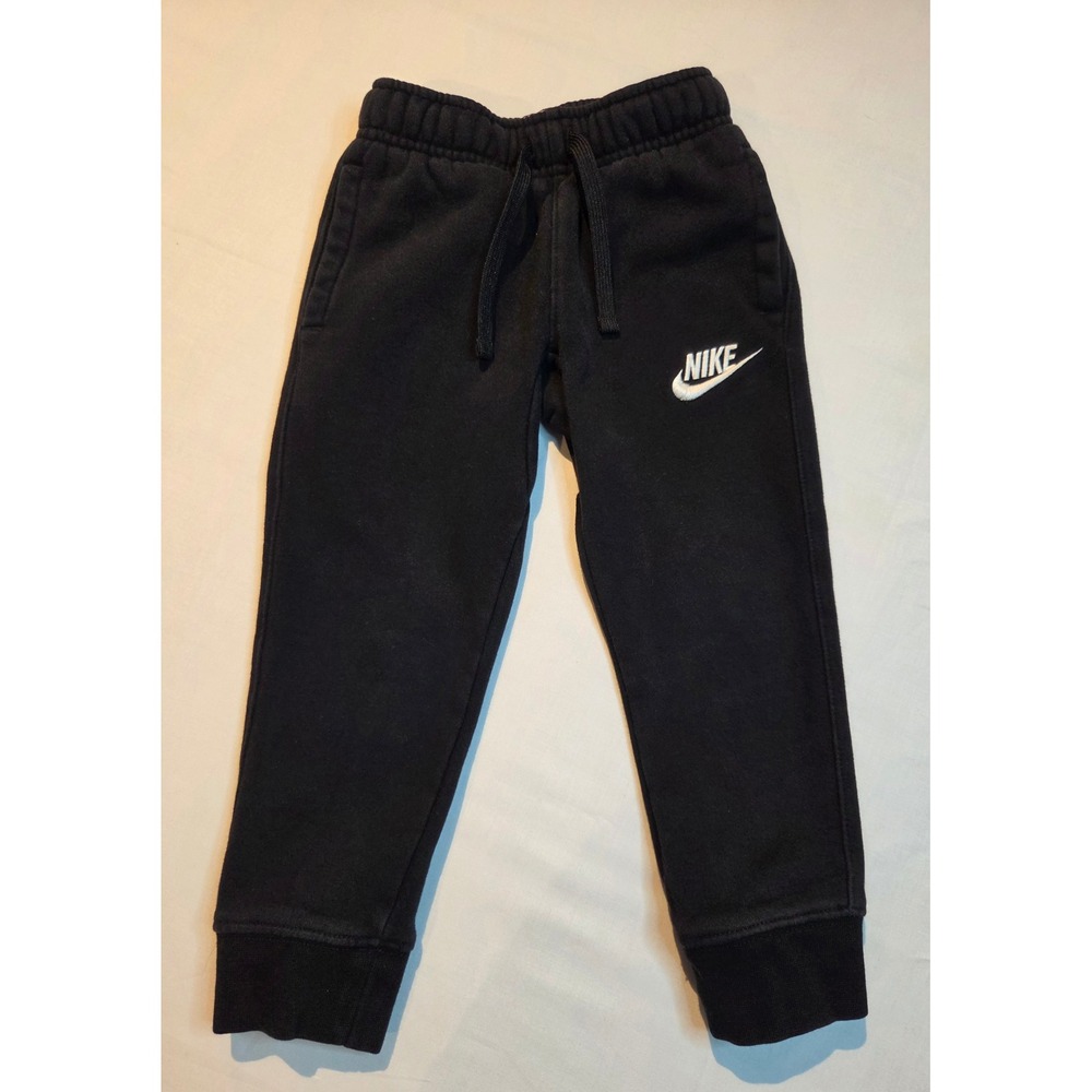 Nike Kids Sportswear Club Fleece Joggers Black Sweatpants Size 4 XS